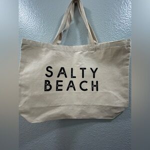 Salty Beach Canvas Tote Bag - Natural
